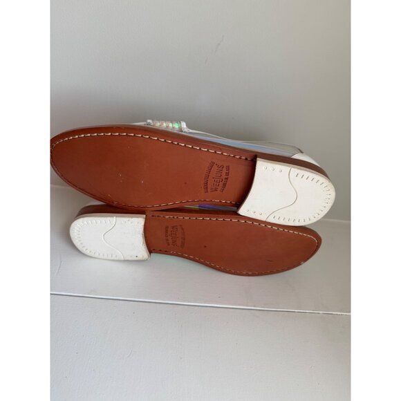 New G.H. Bass Whitney Weejuns Loafers White Leather Iridescent Women's Size 10 - Picture 7 of 7